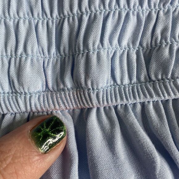 Signify Maxi Sun Dress Smocked Tie Straps Colorblock Tiered Boho Blues XL -NEW - Picture 5 of 7